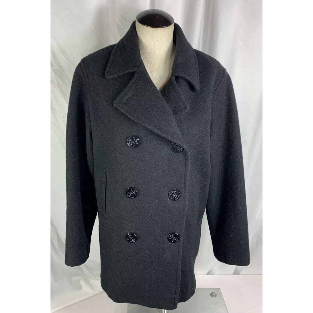 Vintage J Percy Marvin‎ Richards Black Wool Blend Coat Size 6 Career Women's